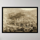 Train Engine bij Black Hills SD WY 1890 Poster (Voorkant)