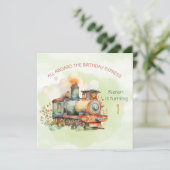 Train Engine Boy 1st. Invitation d'anniversaire (Debout devant)