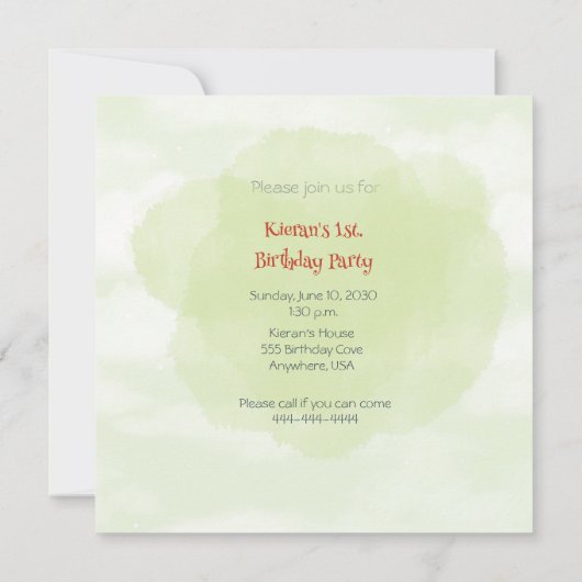 Train Engine Boy 1st. Invitation d'anniversaire (Dos)