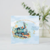 Train Engine Boy 2nd. Invitation d'anniversaire (Debout devant)