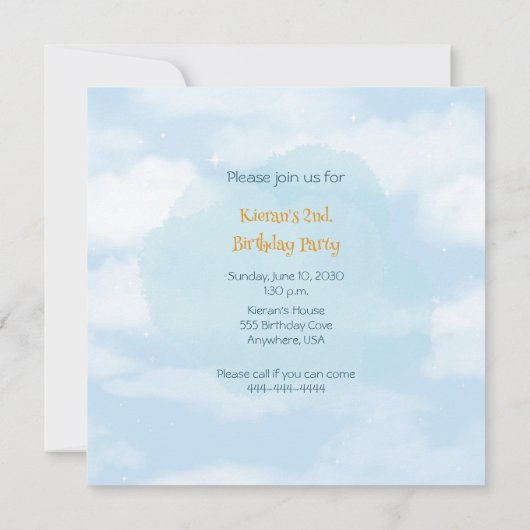 Train Engine Boy 2nd. Invitation d'anniversaire (Dos)