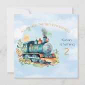 Train Engine Boy 2nd. Invitation d'anniversaire (Devant)