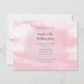 Train Engine Girl 5th. Invitation d'anniversaire (Dos)