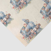 Train Engine Girl Birthday Tissuepapier (Detail)