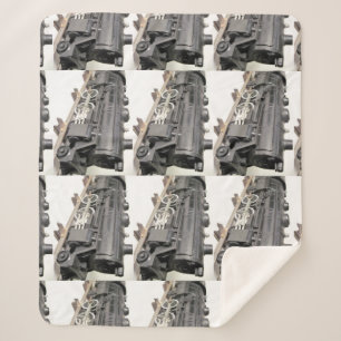 Train Engine Middelgrote Sherpa Blanket Deken