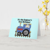Train Engineer 1st Birthday Tshirts en geschenken Kaart (Gele Bloem)