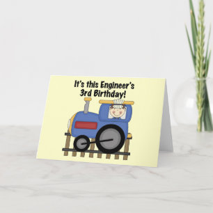 Train Engineer 3e verjaardag Tshirts en geschenken Kaart