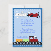 Train et avion Carte de remerciements plat 4x5 (Devant)