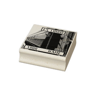 Train Ex Libris Bookplaat Rubberstempel