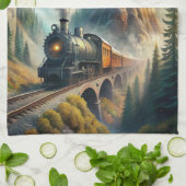 Train Fleece Blanket Theedoek (Gevouwen)