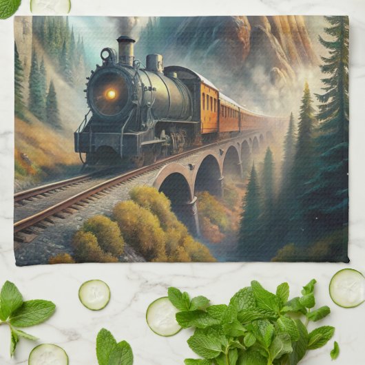 Train Fleece Blanket Theedoek (Gevouwen)