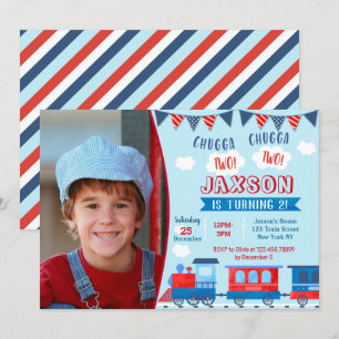 Train Foto Birthday Party Kaart