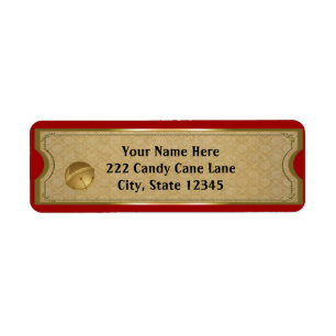 Train Gold Bell Kerstvakantie Etiket