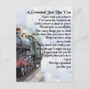 Train - Grandad Poem Briefkaart