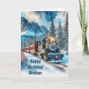 Train Happy Birthday Gevouwen Wenskaart Kaart