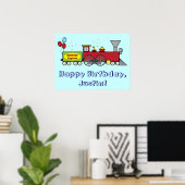Train Happy Birthday Poster Name Personnalisable (Bureau à domicile)