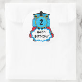 Train Happy Birthday round Sticker (Tas)