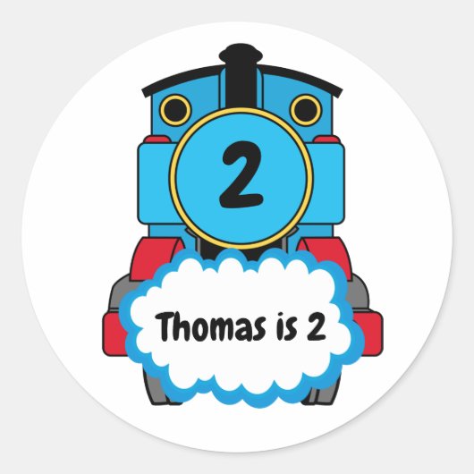 Train Happy Birthday round Sticker (Devant)