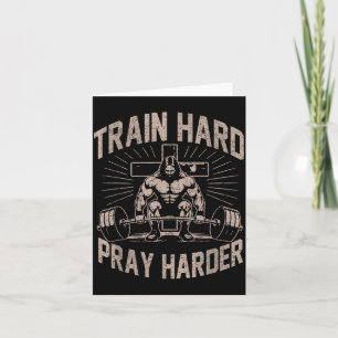 Train Hard Bid Harder Lustige Christelijke Workout Kaart