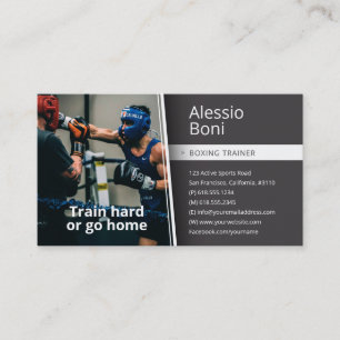 Train hard Boxingtrainer Visitekaartje