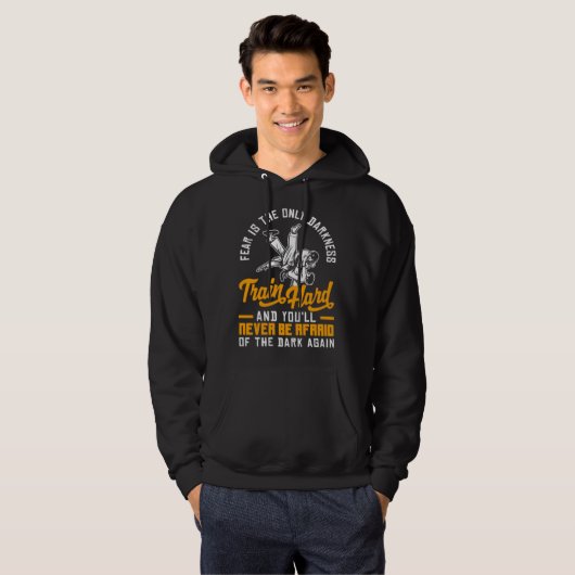 Train Hard Don't Be Afraid Aikido Karate Jiu Jitsu Hoodie (Voorkant volledig)
