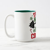 Train Hard Eat Cookies Funny Christmas Gym Mug (Gauche)