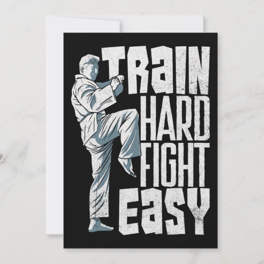 Train Hard Fight Easy Aikido Karate Jiu Jitsu Kaart (Voorkant)