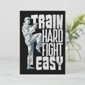 Train Hard Fight Easy Aikido Karate Jiu Jitsu Kaart (Staand voorkant)