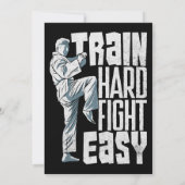 Train Hard Fight Easy Aikido Karate Jiu Jitsu Kaart (Achterkant)