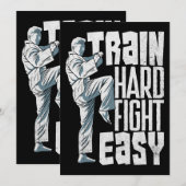 Train Hard Fight Easy Aikido Karate Jiu Jitsu Kaart (Voorkant / Achterkant)