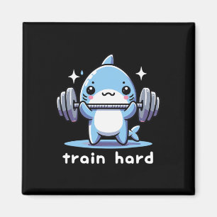 Train Hard Funny Shark Lifting Gewichten Dumbbells Magneet