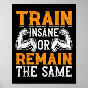 Train Hard Graphic voor bodybuilding fans Poster