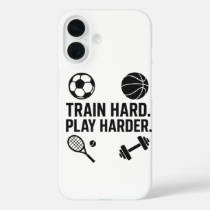 Train Hard Play Harder Behang iPhone 16 Hoesje