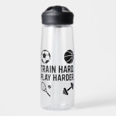 Train Hard Play Harder Waterfles (Voorkant)