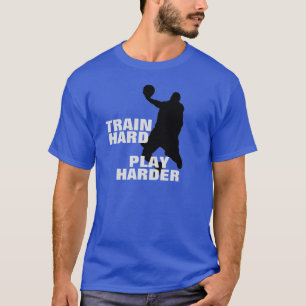 Train Hard Spelen Harder Basketbal T-shirt