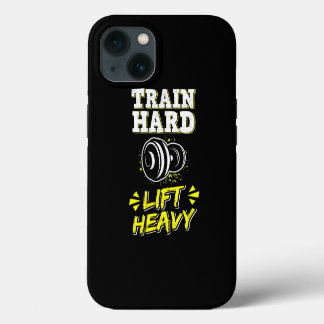 Train Hard Till Krachtig Gewichtstraining Fitness iPhone 13 Hoesje
