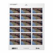 Train in Canyon Achtergrondadressticker Etiket (Full Sheet)