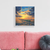 Train in het wild canvas afdruk (Insitu (Woonkamer))