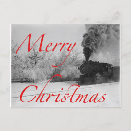 Train in Snow Merry Kerstmis Feestdagenkaart