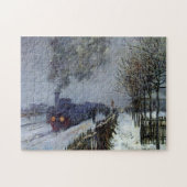 Train in Snow Monet Fine Art Legpuzzel (Horizontaal)