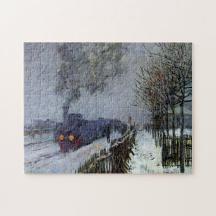 Train in Snow Monet Fine Art Legpuzzel