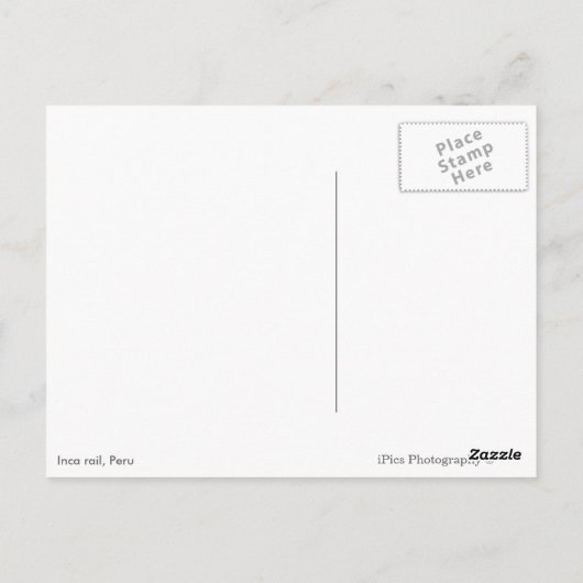 Train Inca vers Machu Picchu carte postale (Dos)