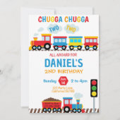 Train Invitation Anniversaire Chugga Chugga Deux D (Devant)