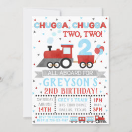 Train Invitation Boy Birthday Party Train Invite Kaart