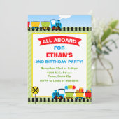 Train Invitation d'anniversaire 5x7 Carte photo (Debout devant)