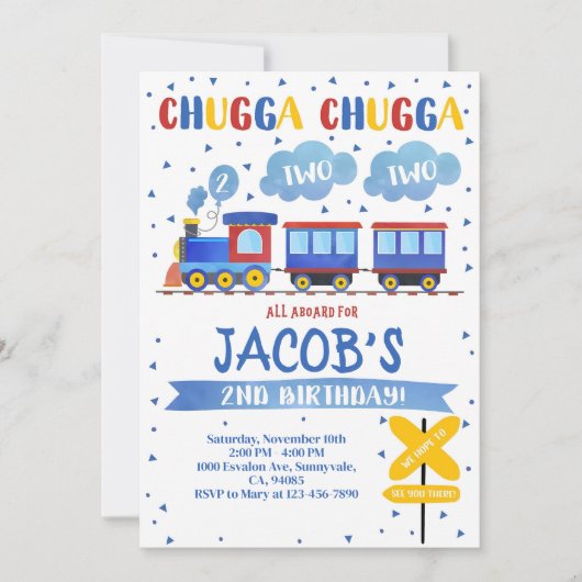 Train Invitation d'anniversaire Train Invitation d (Devant)