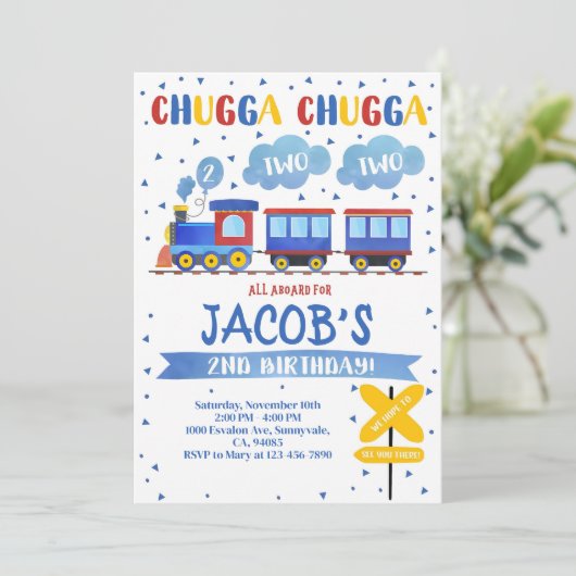 Train Invitation d'anniversaire Train Invitation d (Debout devant)