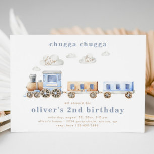 Train Invitation pour le deuxième anniversaire   T