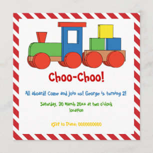 Train kinderen verjaardag rode, witte strepen kaart