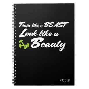 TRAIN LIKE A BEAST Gepersonaliseerd Fitness Journa Notitieboek